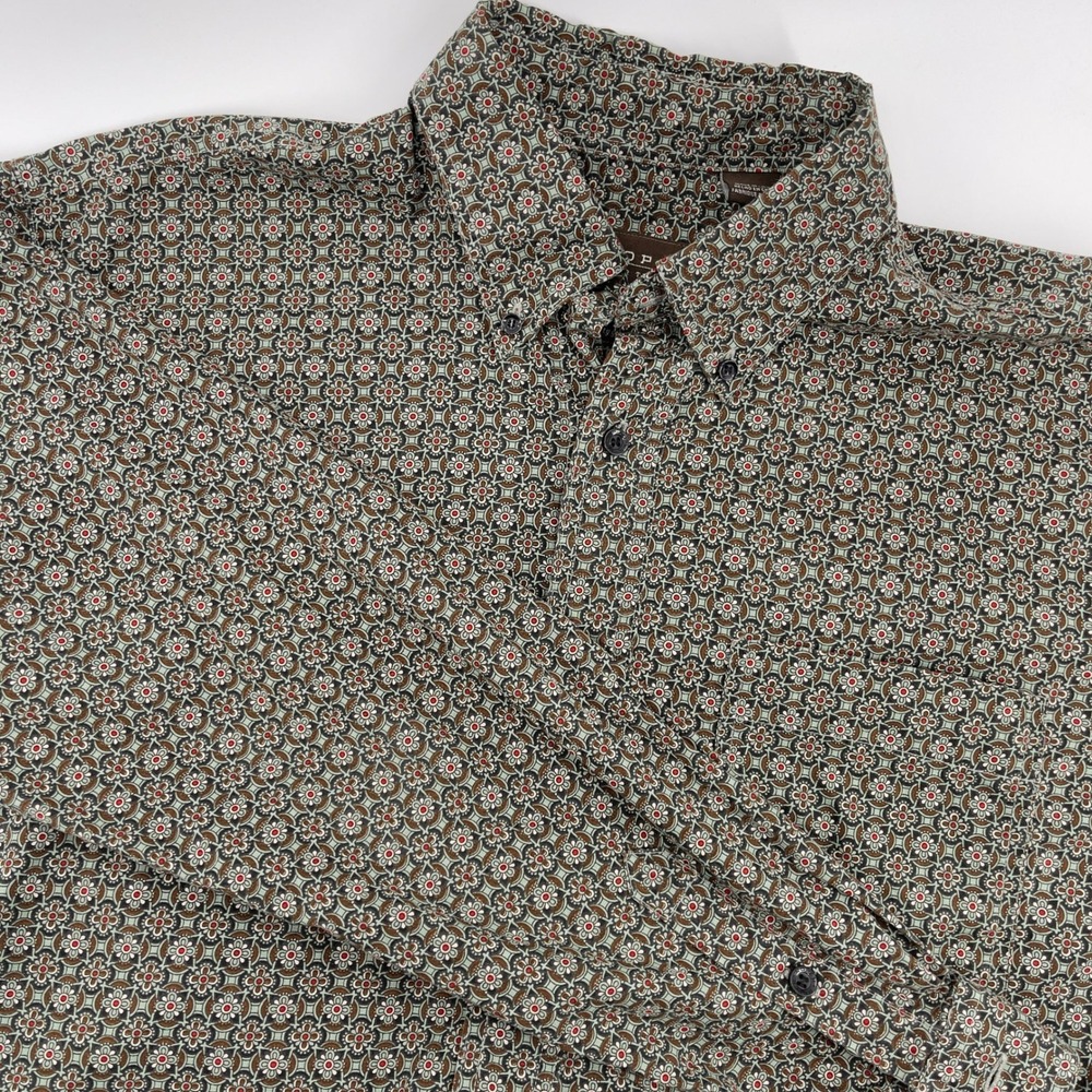 ROPER Mens Button Down Shirt Geometric Pattern Long Sleeve Classic‎ Fit Size M